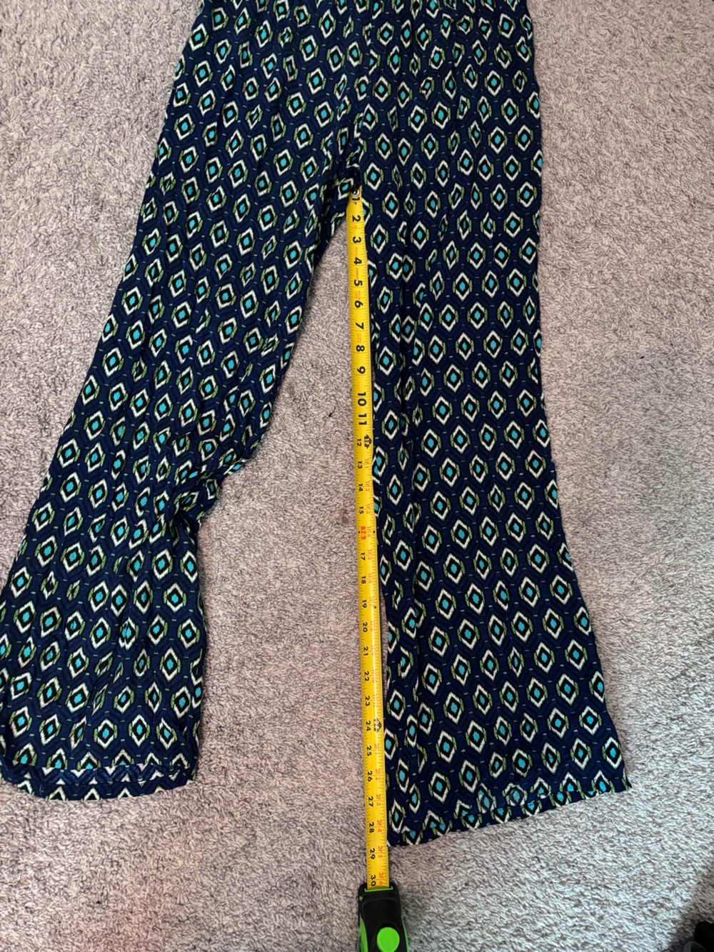 Joe B by Joe Benbasset Boho Palazzo Pants XL Blue Geometric - Picture 9 of 10